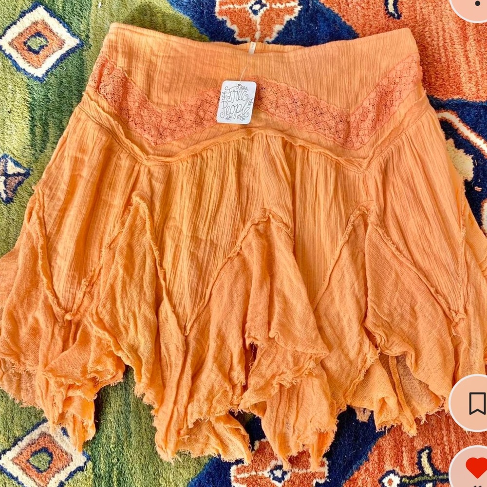 Free People Lace Fairy Hem Elastic Skirt